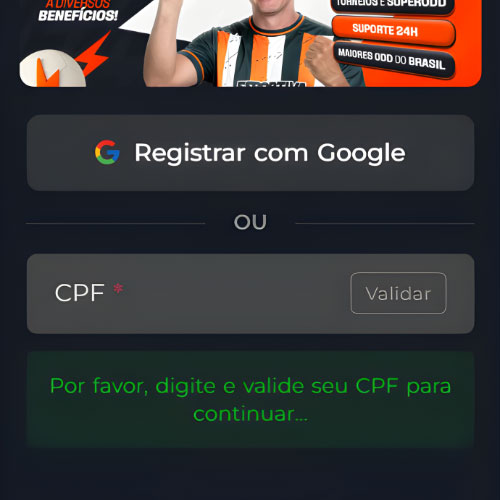 Instrução Preenchendo o formulário de inscrição: